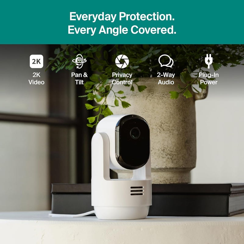 ARLO Essential Indoor Pan Tilt Security Camera 2K (2025 Release) - Wired Plug-in Power, Person Recognition, Animal Detection, Animated Preview, 1-Month Secure Plan, Auto Motion Tracking, 2 Cam, White - Image 5